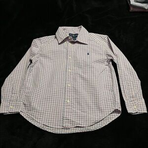 Ralph Lauren Men's Plaid Shirt - Blue and White